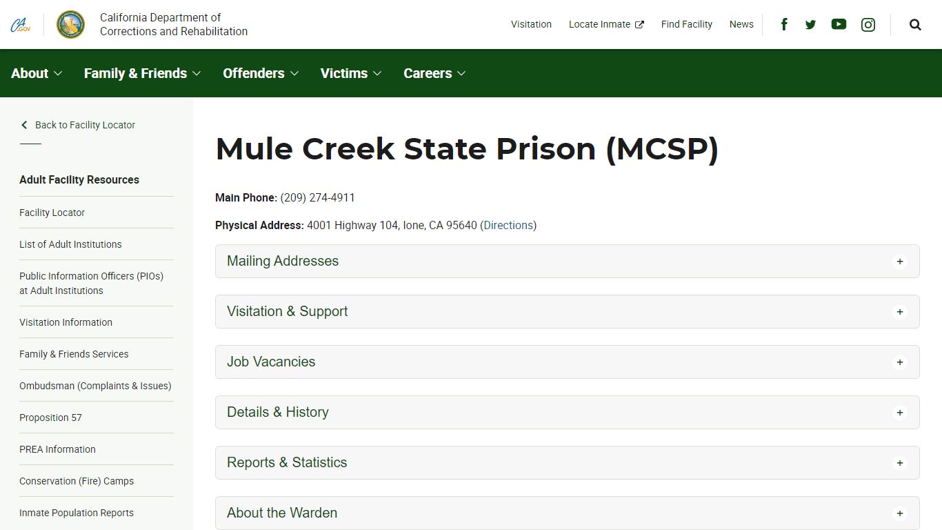 Mule Creek State Prison (MCSP) - California Department of ...