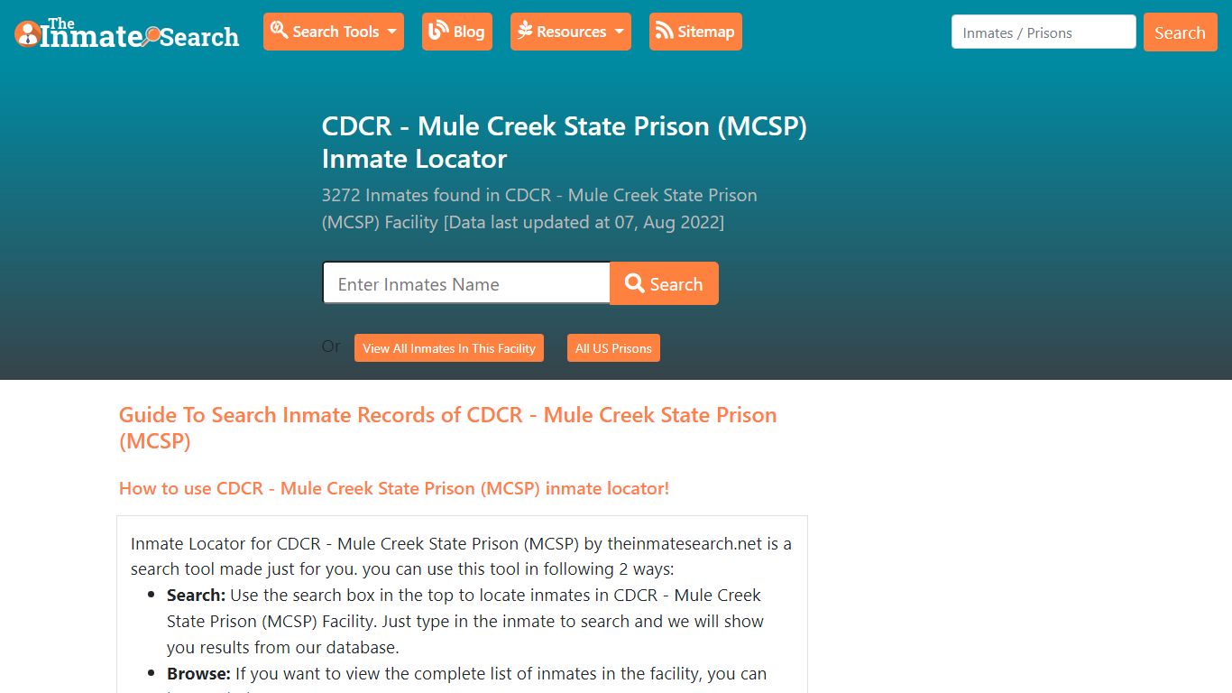 CDCR - Mule Creek State Prison (MCSP) Inmate Locator - Page 7